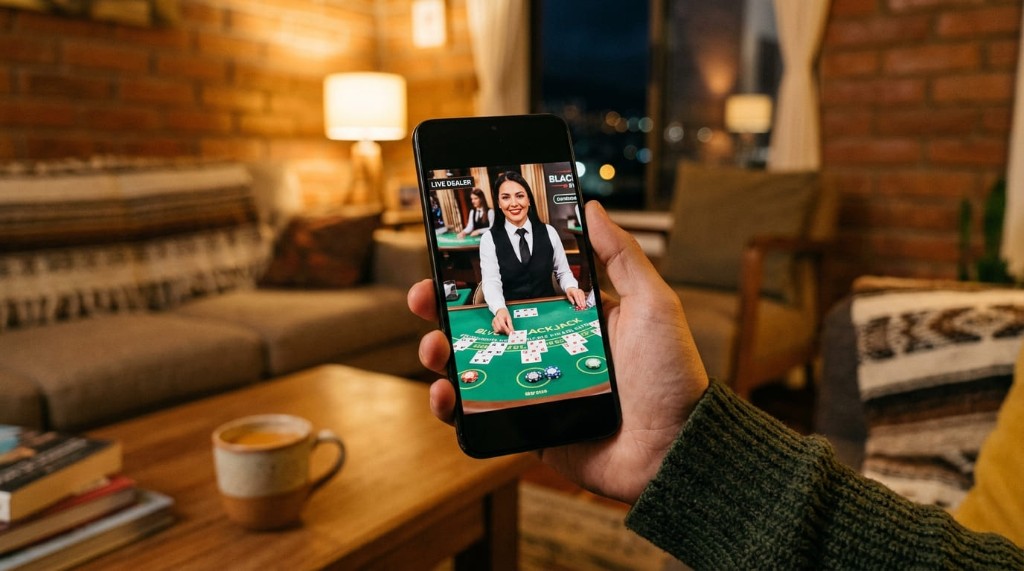 Sección de casino en vivo de Sportbet vista en móvil